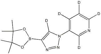 3-(4-(4,4,5,5-tetramethyl-1,3,2-dioxaborolan-2-yl)-1H-1,2,3-triazol-1-yl-5-d)pyridine-2,4,5,6-d4 结构式
