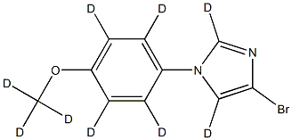 4-bromo-1-(4-(methoxy-d3)phenyl-2,3,5,6-d4)-1H-imidazole-2,5-d2 Structure
