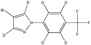 4-bromo-1-(4-(trifluoromethyl)phenyl-2,3,5,6-d4)-1H-pyrazole-3,5-d2 结构式