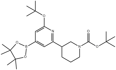 tert-butyl 3-(6-(tert-butoxy)-4-(4,4,5,5-tetramethyl-1,3,2-dioxaborolan-2-yl)pyridin-2-yl)piperidine-1-carboxylate Structure