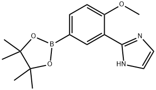 2-(2-methoxy-5-(4,4,5,5-tetramethyl-1,3,2-dioxaborolan-2-yl)phenyl)-1H-imidazole Structure