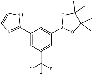 2-(3-(4,4,5,5-tetramethyl-1,3,2-dioxaborolan-2-yl)-5-(trifluoromethyl)phenyl)-1H-imidazole 结构式