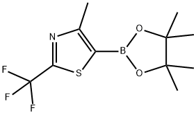 4-methyl-5-(4,4,5,5-tetramethyl-1,3,2-dioxaborolan-2-yl)-2-(trifluoromethyl)thiazole Struktur