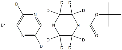 tert-butyl 4-(5-bromopyrazin-2-yl-3,6-d2)piperazine-1-carboxylate-2,2,3,3,5,5,6,6-d8 Struktur