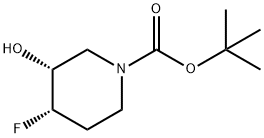 (3R,4S)-tert-butyl 4-fluoro-3-hydroxypiperidine-1-carboxylate, 2306248-33-7, 结构式