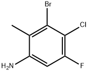 3-溴-4-氯-5-氟-2-甲基苯胺 结构式