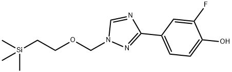 2-fluoro-4-(1-((2-(trimethylsilyl)ethoxy)methyl)-1H-1,2,4-triazol-3-yl)phenol,2379701-99-0,结构式