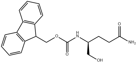 9H-fluoren-9-ylmethyl N-[(2S)-5-amino-1-hydroxy-5-oxopentan-2-yl]carbamate Structure