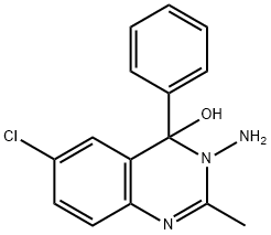 3-amino-6-chloro-2-methyl-4-phenylquinazolin-4-ol Structure