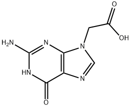 2-(2-amino-6-oxo-6,9-dihydro-1H-purin-9-yl)acetic acid Struktur