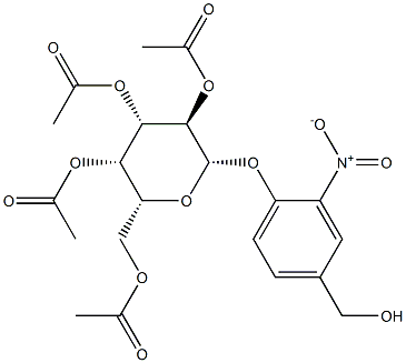(2R,3S,4S,5R,6S)-2-(acetoxymethyl)-6-(4-(hydroxymethyl)-2-nitrophenoxy)tetrahydro-2H-pyran-3,4,5-triyl triacetate Structure