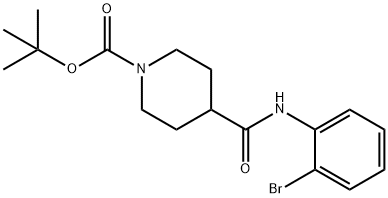 4-(2-ブロモフェニルカルバモイル)ピペリジン-1-カルボン酸tert-ブチル 化学構造式