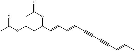 (4E,6E,12E)-十四碳三烯 -8,10-二炔-1,3-二乙酸酯, 29576-66-7, 结构式
