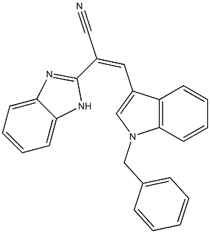 2-(1H-benzimidazol-2-yl)-3-(1-benzyl-1H-indol-3-yl)acrylonitrile Structure