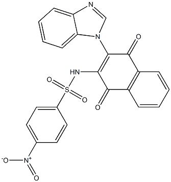 N-[3-(benzimidazol-1-yl)-1,4-dioxonaphthalen-2-yl]-4-nitrobenzenesulfonamide, 301154-74-5, 结构式