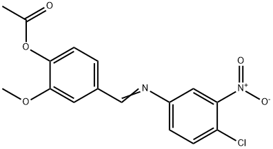 4-{[(4-chloro-3-nitrophenyl)imino]methyl}-2-methoxyphenyl acetate Structure