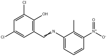2,4-dichloro-6-{[(2-methyl-3-nitrophenyl)imino]methyl}phenol|