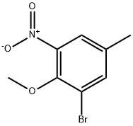 1-Bromo-2-methoxy-5-methyl-3-nitro-benzene 化学構造式