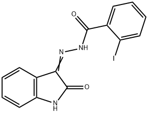 2-iodo-N'-(2-oxo-1,2-dihydro-3H-indol-3-ylidene)benzohydrazide 结构式
