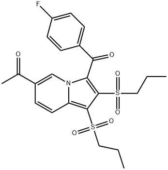 1-[3-(4-fluorobenzoyl)-1,2-bis(propylsulfonyl)indolizin-6-yl]ethanone|
