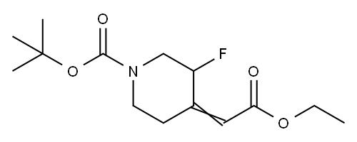 (E)-tert-butyl 4-(2-ethoxy-2-oxoethylidene)-3-fluoropiperidine-1-carboxylate,317360-03-5,结构式