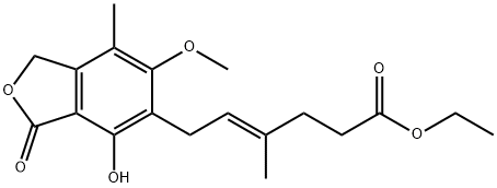 ethyl (4E)-6-(4-hydroxy-6-methoxy-7-methyl-3-oxo-1,3-dihydro-2-benzofuran-5-yl)-4-methylhex-4-enoate Structure