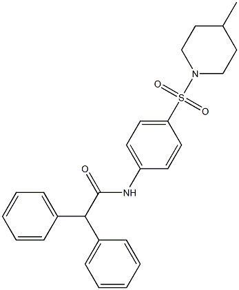 N-{4-[(4-methyl-1-piperidinyl)sulfonyl]phenyl}-2,2-diphenylacetamide,328025-00-9,结构式
