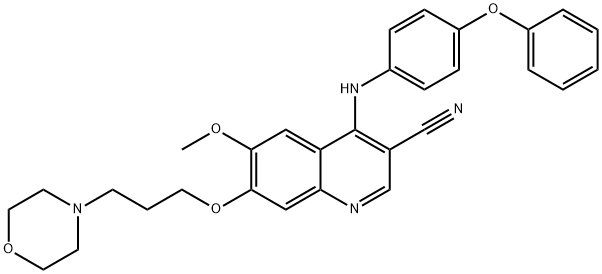 6-Methoxy-7-(3-Morpholinopropoxy)-4-(4-phenoxyphenylaMino)quinoline-3-carbonitrile Structure