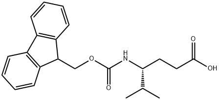 (4R)-4-({[(9H-fluoren-9-yl)methoxy]carbonyl}amino)-5-methylhexanoic acid Struktur
