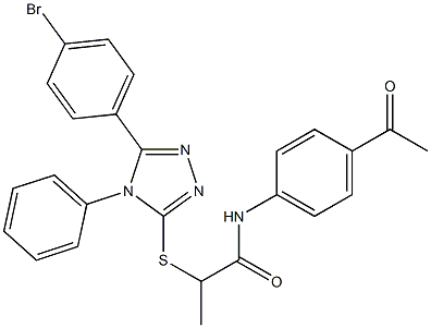 N-(4-acetylphenyl)-2-{[5-(4-bromophenyl)-4-phenyl-4H-1,2,4-triazol-3-yl]sulfanyl}propanamide Structure
