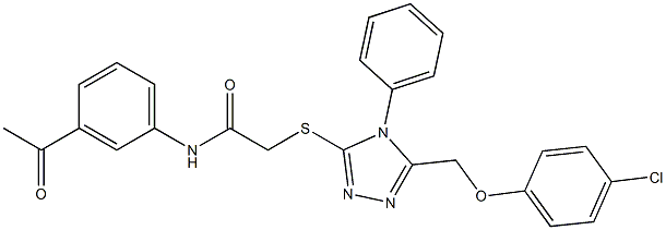 N-(3-acetylphenyl)-2-({5-[(4-chlorophenoxy)methyl]-4-phenyl-4H-1,2,4-triazol-3-yl}sulfanyl)acetamide Structure
