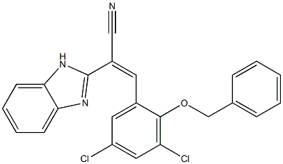 2-(1H-benzimidazol-2-yl)-3-[2-(benzyloxy)-3,5-dichlorophenyl]acrylonitrile Struktur