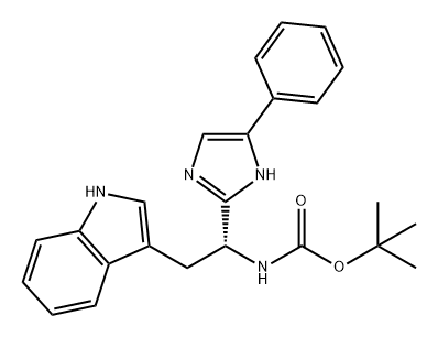 (S) 2-(1H-吲哚-3-基)-1-(4-苯基-1H-咪唑-2-基)乙基氨基甲酸叔丁酯 结构式