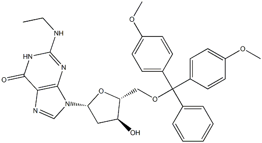 5'-O-(Dimethoxytrityl)-N2-ethyl-2'-deoxyguanosine,337380-92-4,结构式