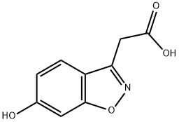2-(6-ヒドロキシ-1,2-ベンズイソオキサゾール-3-イル)酢酸 化学構造式