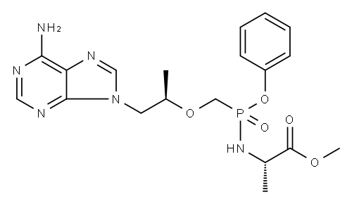 methyl(((((R)-1-(6-amino-9H-purin-9-yl)         propan-2-yl)oxy)methyl)(phenoxy)      phosphoryl)-L-alaninate fumarate,342631-31-6,结构式