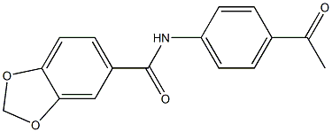 N-(4-acetylphenyl)-1,3-benzodioxole-5-carboxamide Struktur