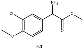 甲基 2-氨基-2-(3-氯-4-甲氧苯基)醋酸盐盐酸 结构式