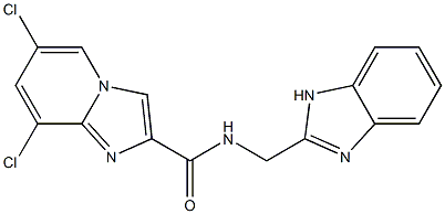 N-(1H-benzimidazol-2-ylmethyl)-6,8-dichloroimidazo[1,2-a]pyridine-2-carboxamide 化学構造式