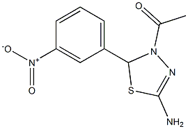 3-acetyl-5-amino-2-{3-nitrophenyl}-2,3-dihydro-1,3,4-thiadiazole Struktur