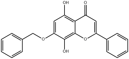 4H-1-Benzopyran-4-one, 5,8-dihydroxy-2-phenyl-7-(phenylmethoxy)-,3542-63-0,结构式