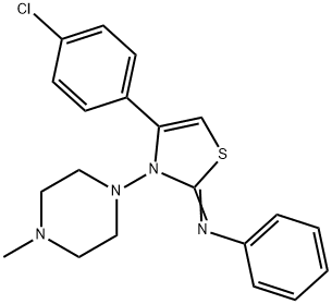 N-(4-(4-chlorophenyl)-3-(4-methyl-1-piperazinyl)-1,3-thiazol-2(3H)-ylidene)-N-phenylamine Struktur