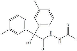 N'-acetyl-2-hydroxy-2,2-bis(3-methylphenyl)acetohydrazide Structure