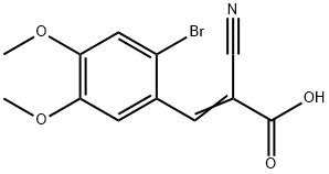 3-(2-溴-4, 5-二甲氧基苯基)-2-腈基-2-丙烯酸, 41234-19-9, 结构式