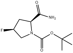 (2S,4S)-tert-Butyl 2-carbamoyl-4-fluoropyrrolidine-1-carboxylate Structure