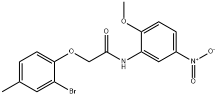 2-(2-bromo-4-methylphenoxy)-N-(2-methoxy-5-nitrophenyl)acetamide Structure