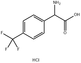 2-氨基-2-(4-(三氟甲基)苯基)乙酸盐酸盐, 433292-05-8, 结构式