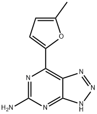5-氨基-7-(5-甲基-2-呋喃基)-3H-[1,2,3]三唑并[4,5-D]嘧啶, 442907-10-0, 结构式