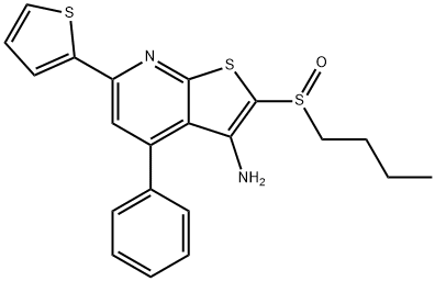 2-butylsulfinyl-4-phenyl-6-thiophen-2-ylthieno[5,4-b]pyridin-3-amine Structure