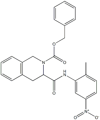 phenylmethyl 3-[({5-nitro-2-methylphenyl}amino)carbonyl]-3,4-dihydroisoquinoline-2(1H)-carboxylate Struktur